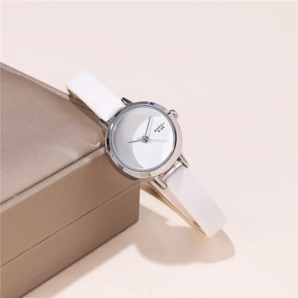 fashion simple small dial women ladies PU leather quartz casual watch