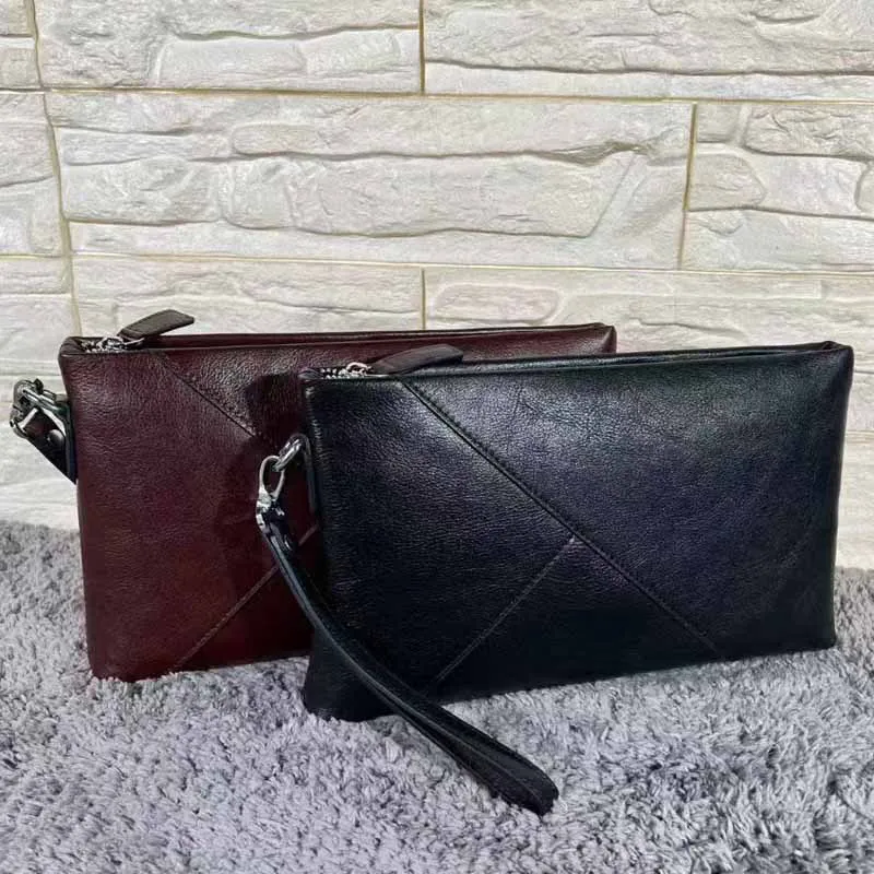 High Quality Cowhide Men's Brand Handbag Wallet Card Bag Bag For Men Sacoche Homme Bolso Hombre Necessaire Clutch Wallet For Men