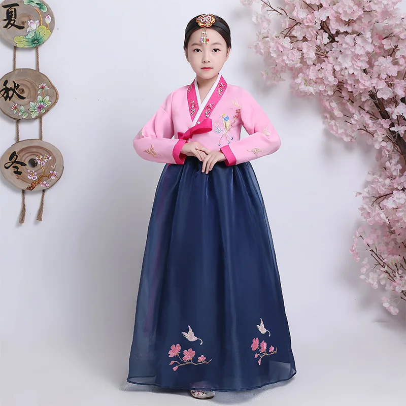 

Children's Hanbok Girls Boy Korean Dance Costume Ethnic Minority Performance Costume Men Women Hanbok National Costume Kid Dress