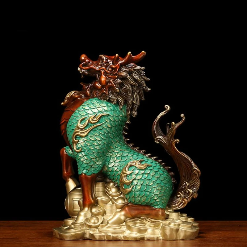 

Colored Copper Qilin Kylin Ornaments Attract Wealth Divine Beasts Lucky Qilin Office Living Room Decorations Housewarming Gifts