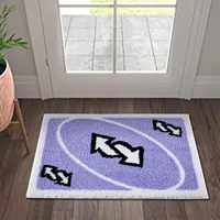 VIKAMA UNO Card Design Faux Wool Rug - Ultra-Thin, Waterproof, Non-Slip Carpet for Bathroom & Bedside, Soft Floor Mat Home Decor