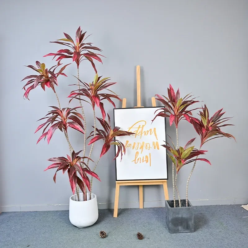 New Simulated Brazilian Iron Red Green Vermilion Banana Fake Flower Home Decoration Soft Decoration Project Model Room Floor