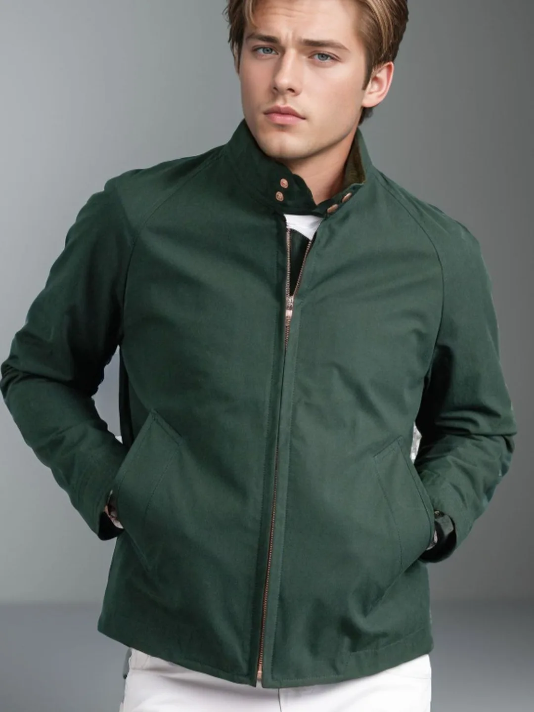 Men's Zip up Button down Jacket Pure Color Stand Collar Outerwear Casual Loose Fit Long Sleeve Thickened Winter Coat