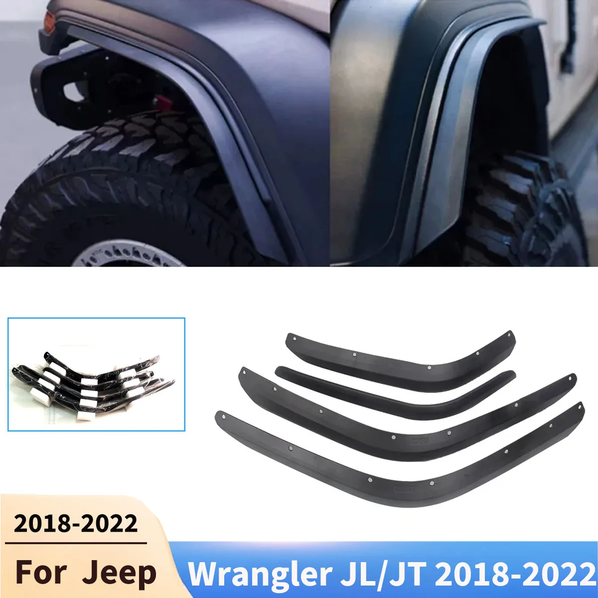

For Jeep Wrangler JL JT 2018 2019 2020 2021 2022 Car Front Rear Mudguard Low/high Splash Prevention Protector Cover Accessories