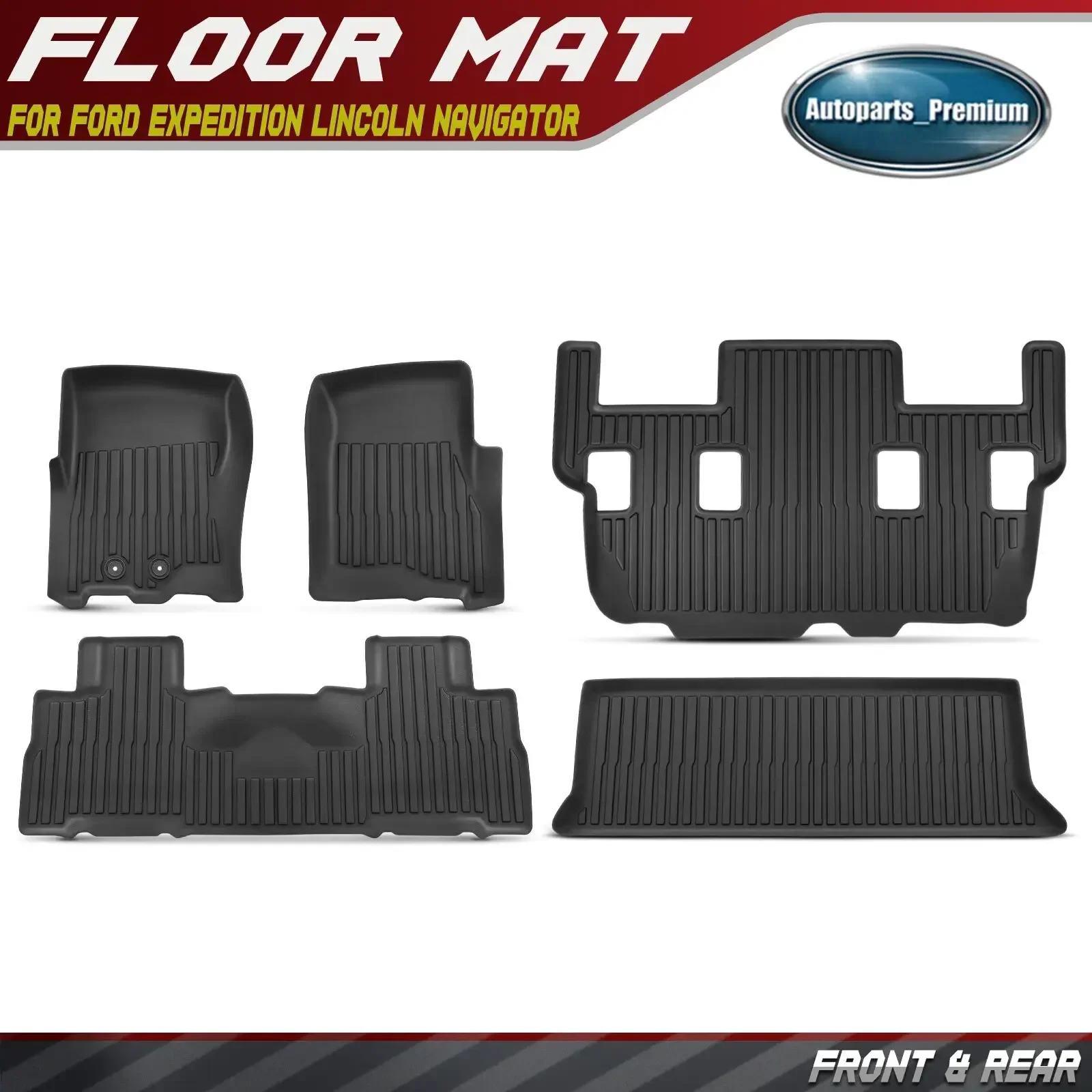 

5x Front & Rear Trunk Floor Mats for Ford Expedition Lincoln Navigator 2011-2017