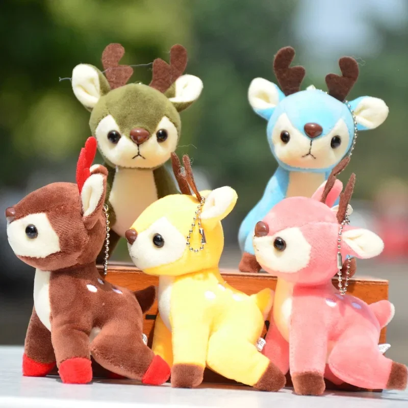 1 Pcs New Cute Giraffe Plush Toy Deer Keychain Plush Soft Packaging Jewelry Good Quality Christmas Holiday Gift To Friends