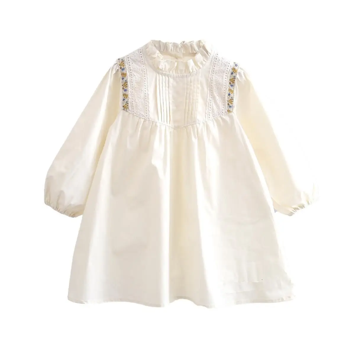 Girl Summer Dress Ruffle Contrast Color Kids Clothes Spring Autumn Versatile Children Clothing