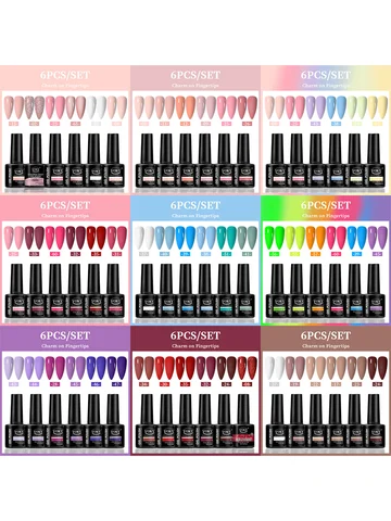 VOKY Conjunto de 6 peças de gel para unhas, gel para unhas da moda sazonal, o presente perfeito para mulheres dar durante os festivais