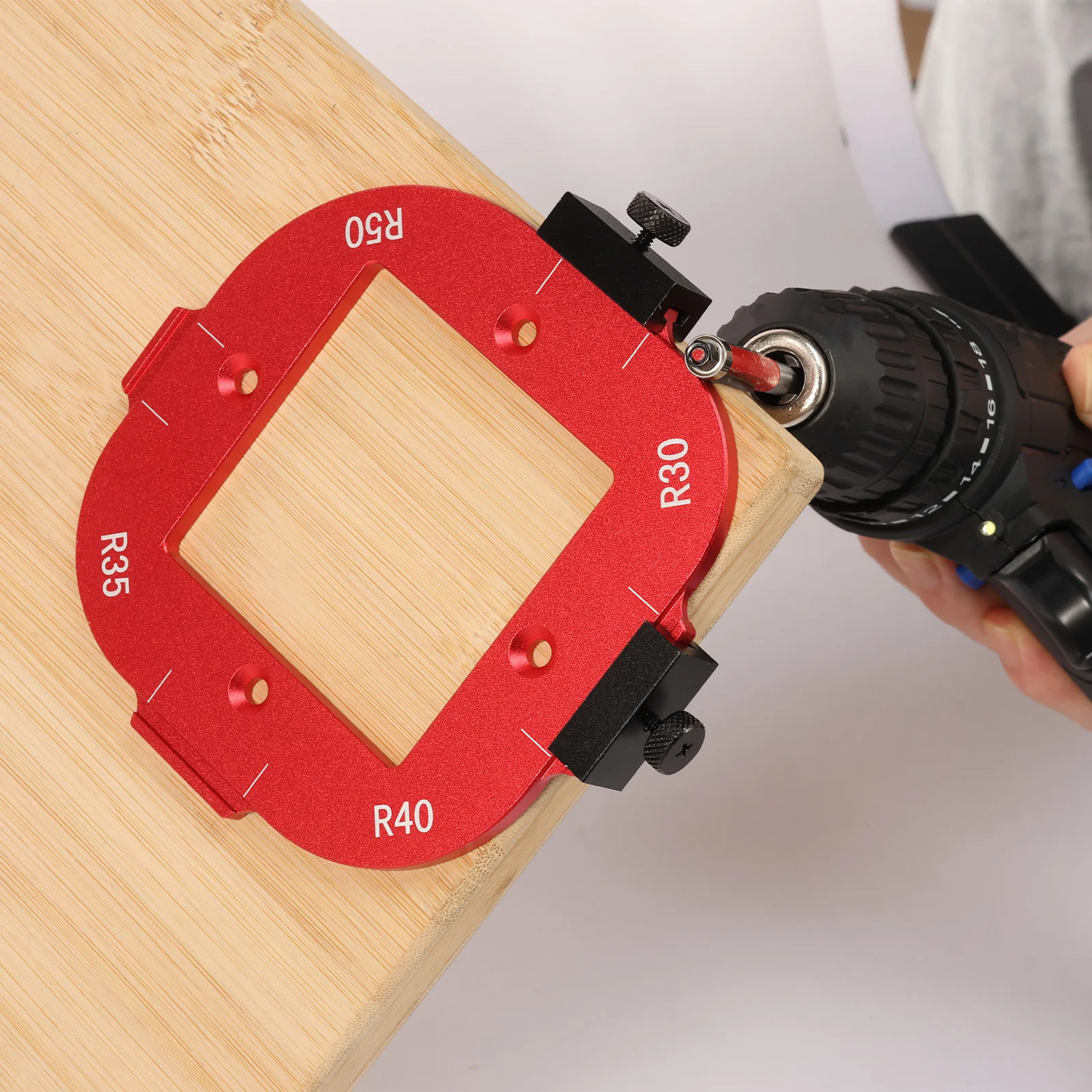 4 in 1 Arc Angle Positioning Template, Router Corner Radius Template, Positioning Bit Jig for Woodworking Routing Corner Jig