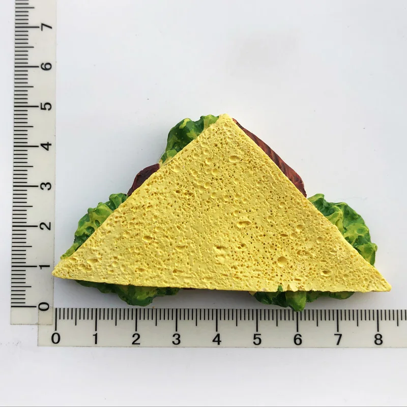 Sandwich shaped Fridge Magnet cultural landscape message stickers, resin tourism souvenirs, handicrafts, decorations