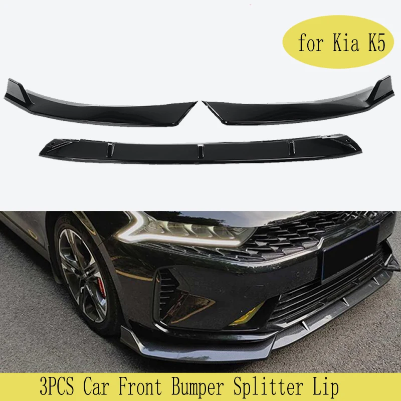 

New 3x Car Front Bumper Splitter Lip Body Kit Spoiler Deflector for Kia K5 Optima EX LX 2020 2021 Lips Diffuser Lip Guard Cover