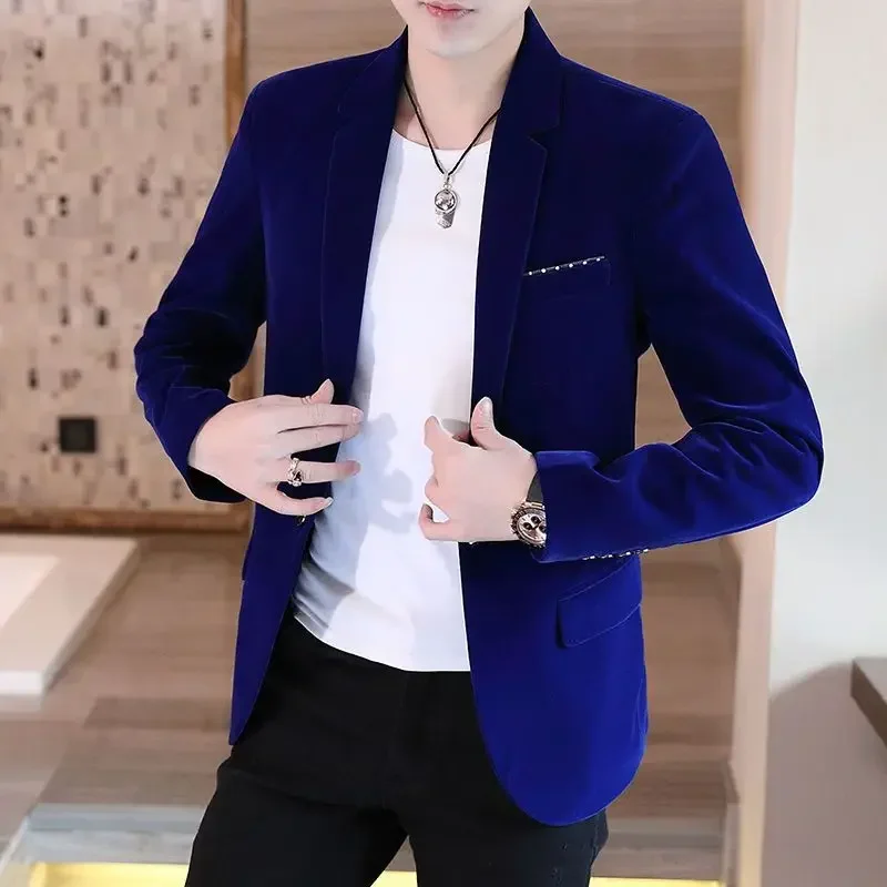 Single Breasted Dress Jackets Slim Fit Man Suits and Blazers Business Thin Jacket for Men Coats Clothing Korean Style Classic