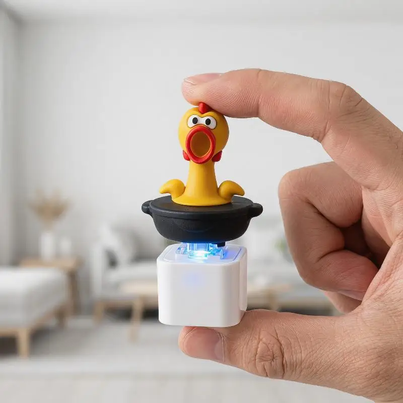 Chicken Frog Themed Keyboard Fidget Toys Keychain Finger Button Clicker For Relaxation