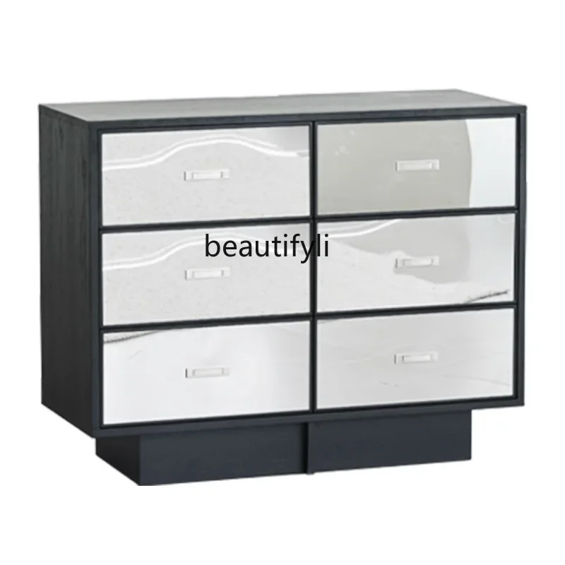 

A13 Light Luxury Modern Wall Locker Living Room Large Capacity Tailstock Bedroom Simple Solid Wood Storage Chest of Drawers