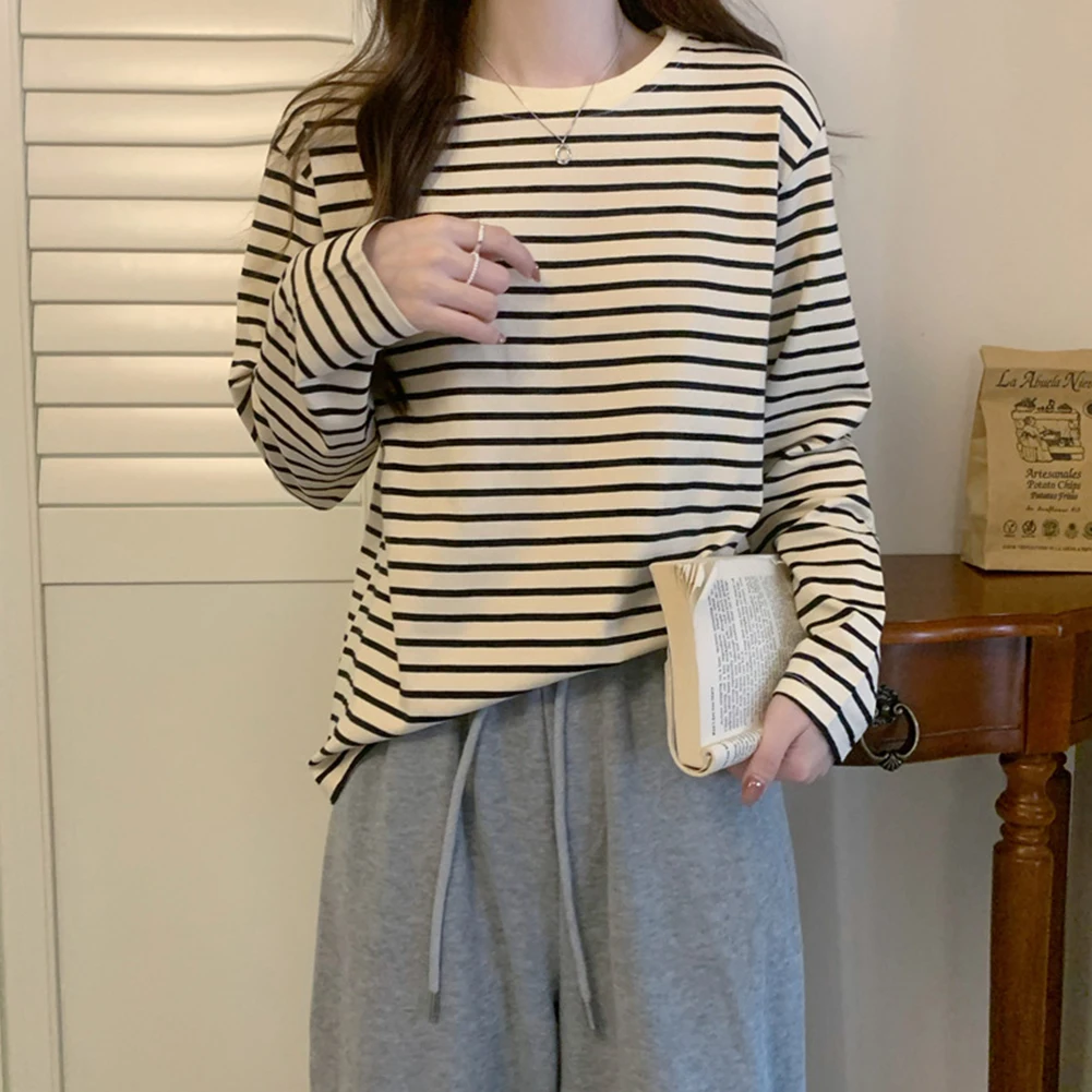 

Всесезонная повседневная футболка для женщин, универсальный наряд, свободный повседневный топ, универсальный стиль, новинка, микроэластичность