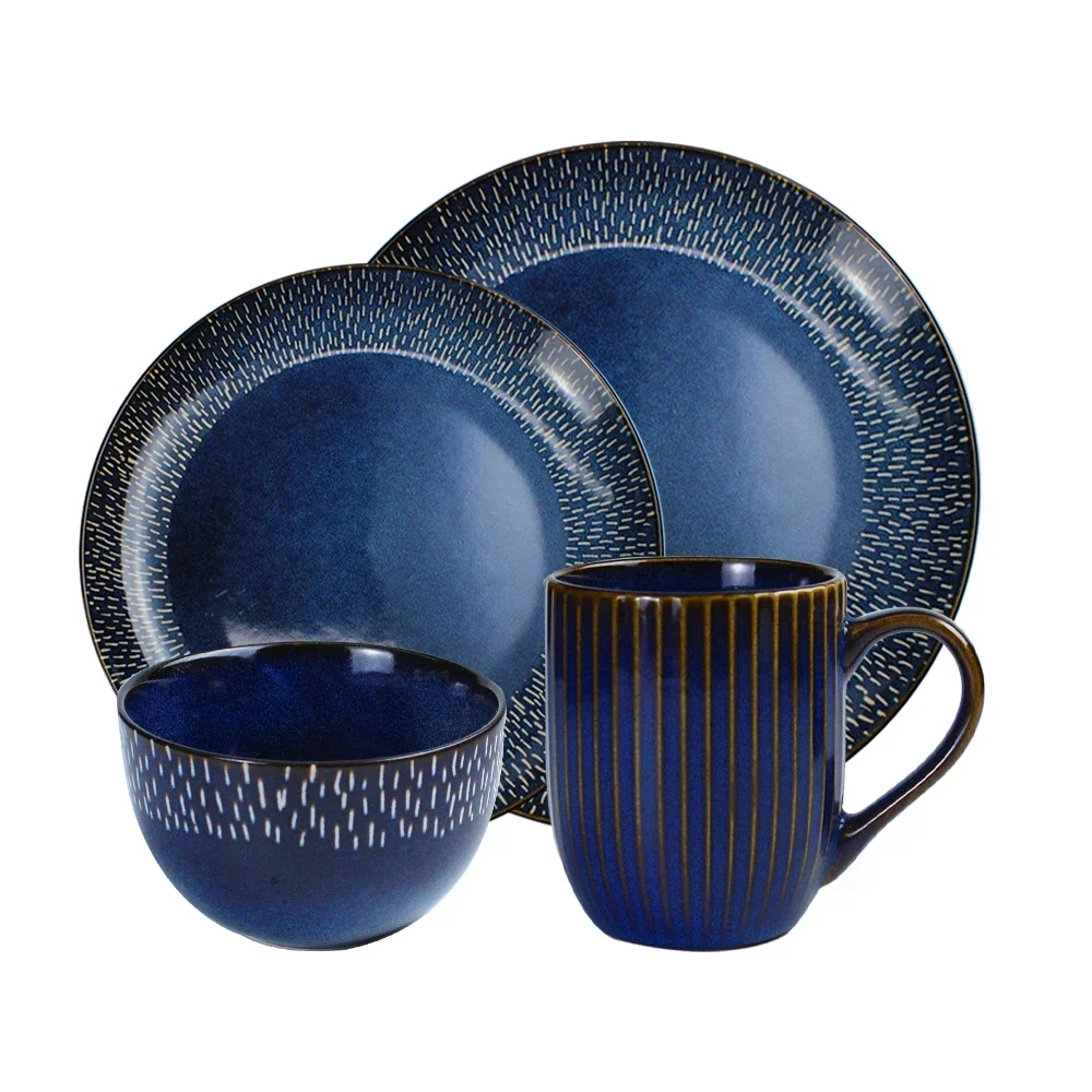 

%a tableware set 12 18 24 piece Stone Color Glazed Stoneware ceramic dinner set custom ceramic dinner set custom