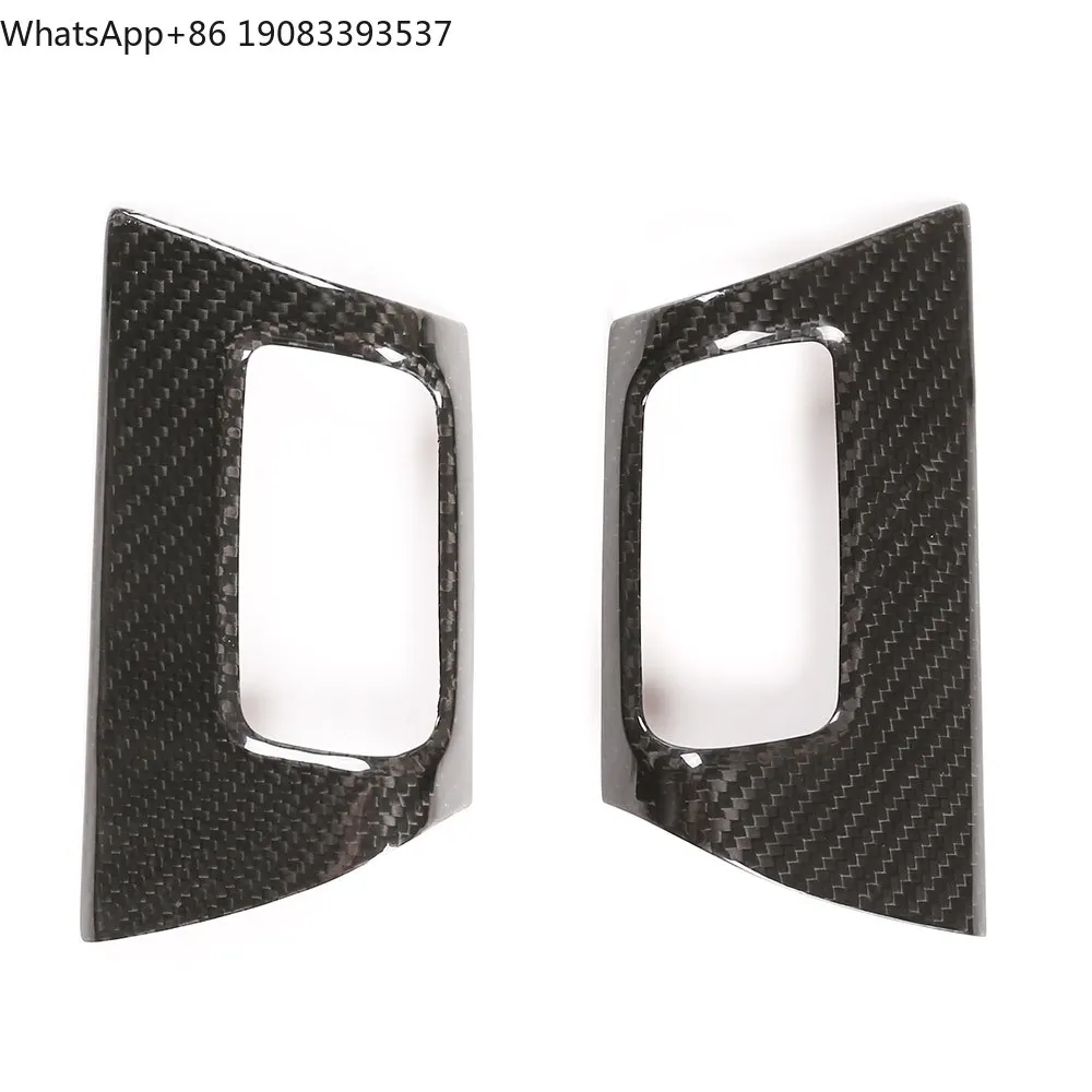 

JH2-Piece Real Carbon Fiber 3K Twill Weave Glossy Finish Luxury Front Side Air Outlet Vent Trim Black Protection for X5 Interior