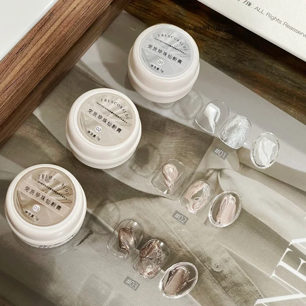 3 kolory 5g Nail Art Pearl Fairy Cream tekstura żel popularność półprzewodnikowy Nail Art Shell polski lakier żelowy DIY