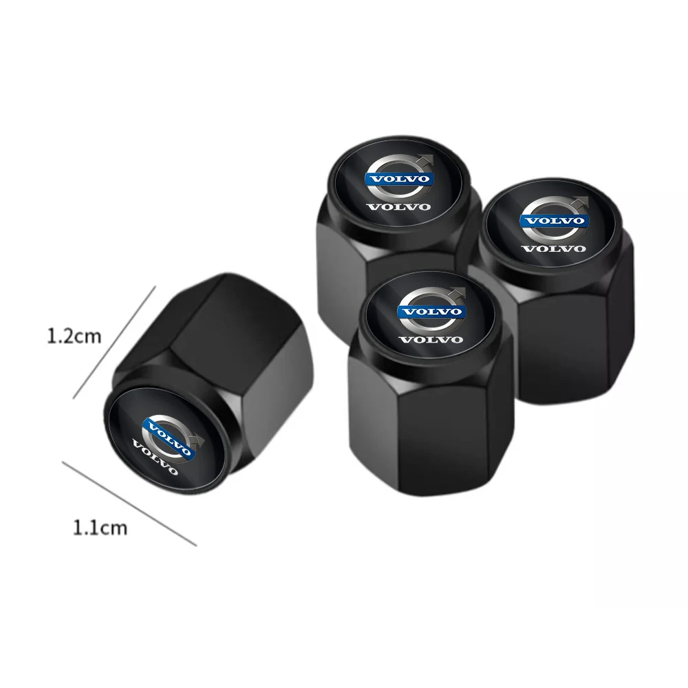 4PCS Car Wheel Tire Valve Caps Auto Accessories For Volvo XC90 XC60 C30 T6 S60 C70 XC40 V40 XC70 V70 V60 V50 S80 S40 AWD V90 S90