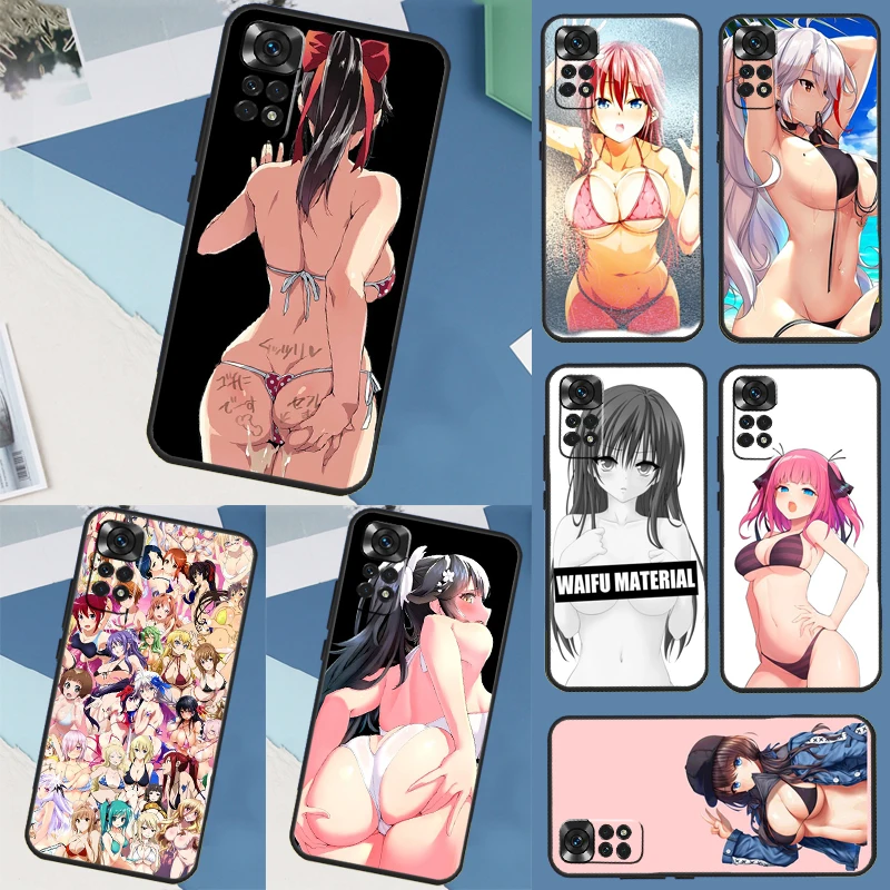 Funda de Bikini de Anime para niñas, para Xiaomi Redmi Note 10, 8, 9, 11 Pro, 12 Turbo, 8T, 9S, 10S, 11S, 12S, Redmi 12C, 9C, 10C