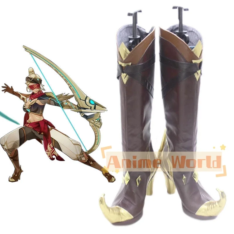 

Genshin Impact The Eremites Eremite Galehunter Shoes Сапоги для косплея Хэллоуин Карнавальные сапоги на заказ