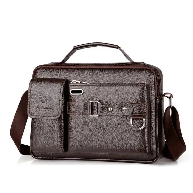 

2025 New Shoulder For 10.4" Ipad PU Leather Business Handbags Men Messenger Bags Fashion Man Crossbody Bag