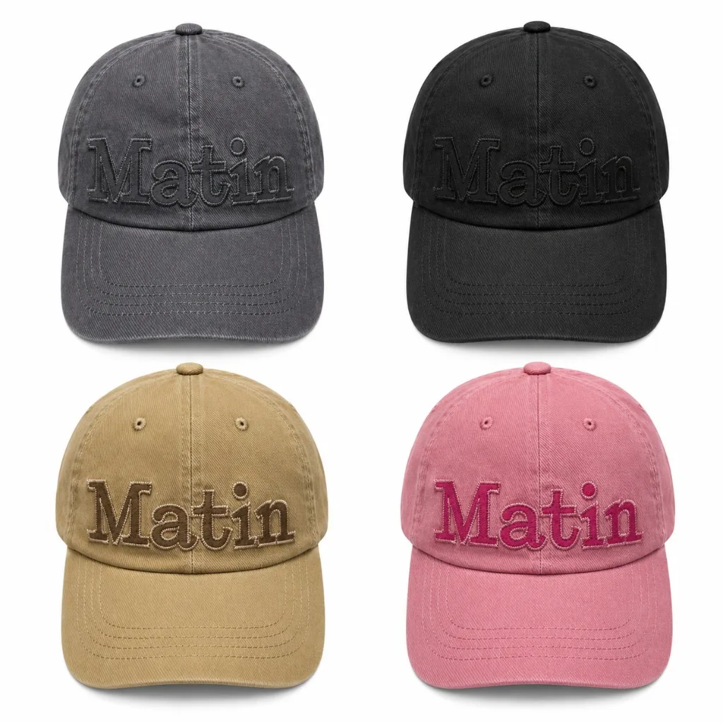 MATIN KIM Vintage Washed Cotton Baseball Cap Unisex Embroidered Dad Hat Adjustable Outdoor Casual Streetwear UV Sun Hat 2026 New