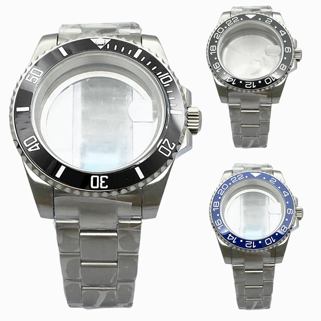 

40mm Watch Case With Bezel Stainless Steel Sapphire Glass For NH34 NH35 NH36 ETA2824 PT5000 ST2130 Movement Accessory Part