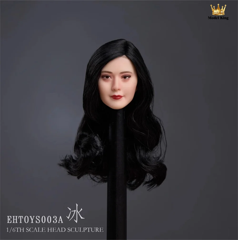 EHTOYS EHTOYS003 1/6 Scale Asian Female Star Fan Bingbing Black Hair Head Sculpt Carving For 12