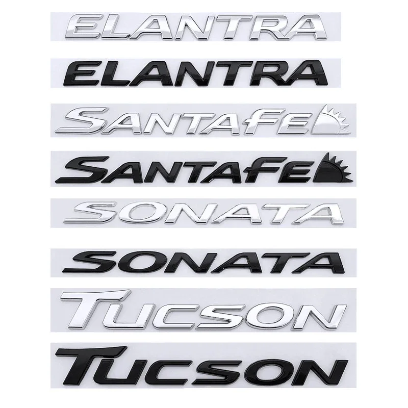 

Pegatina de insignia trasera de maletero de coche ABS para Hyundai ELANTRA SANTAFE TUCSON SONATA LogoAu teo calcomía emblema