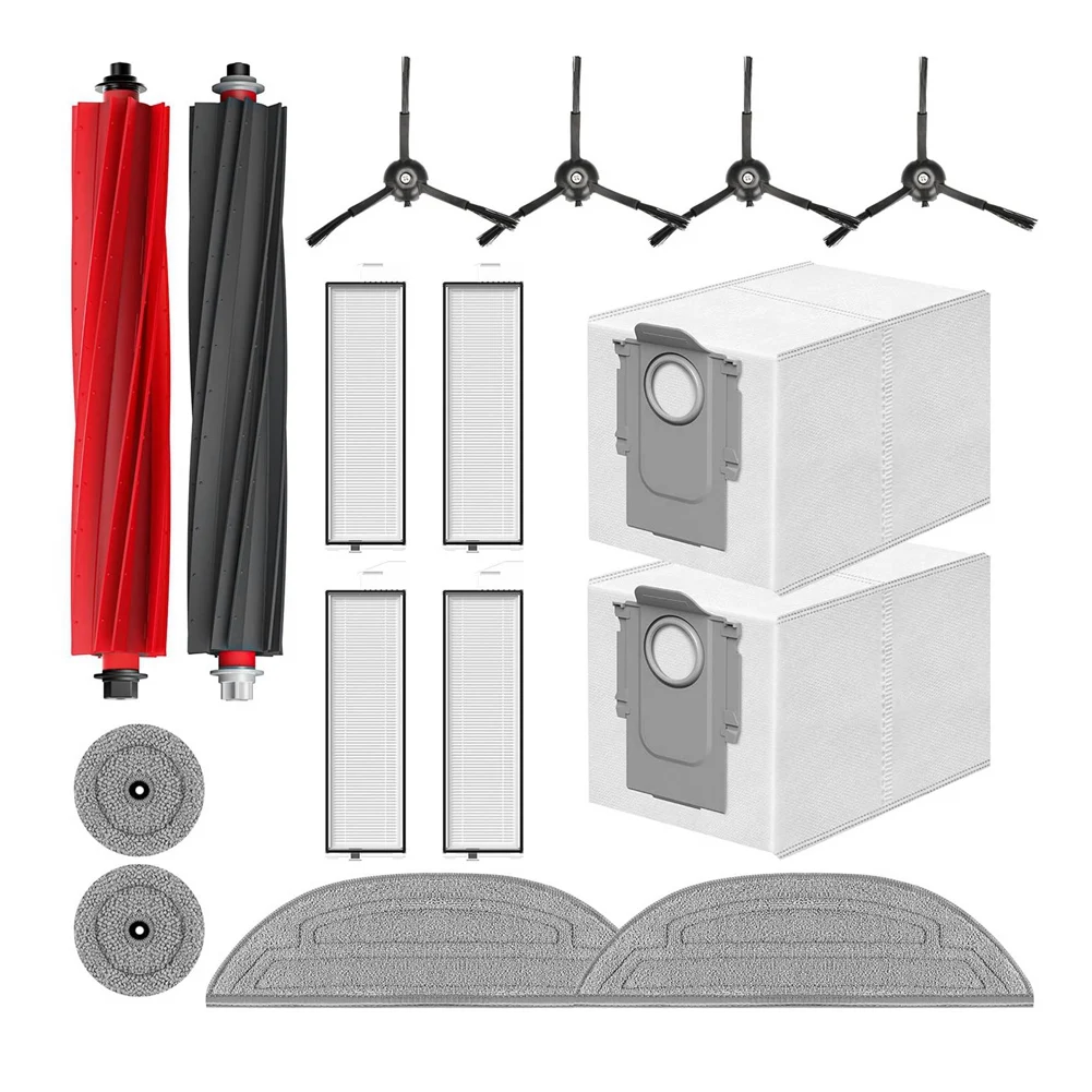 

Сменный комплект из 16 комплектов для робота-пылесоса Roborock S8 Maxv Ultra: щетка, фильтр, накладка для швабры, мешок для пыли-AT30