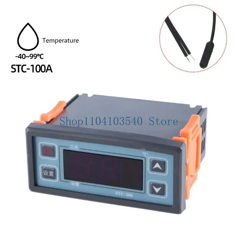 02DC الرقمية متحكم في درجة الحرارة 220 فولت STC-200 ترموستات منظم التدفئة التبريد التحكم منظم الحرارة تحكم