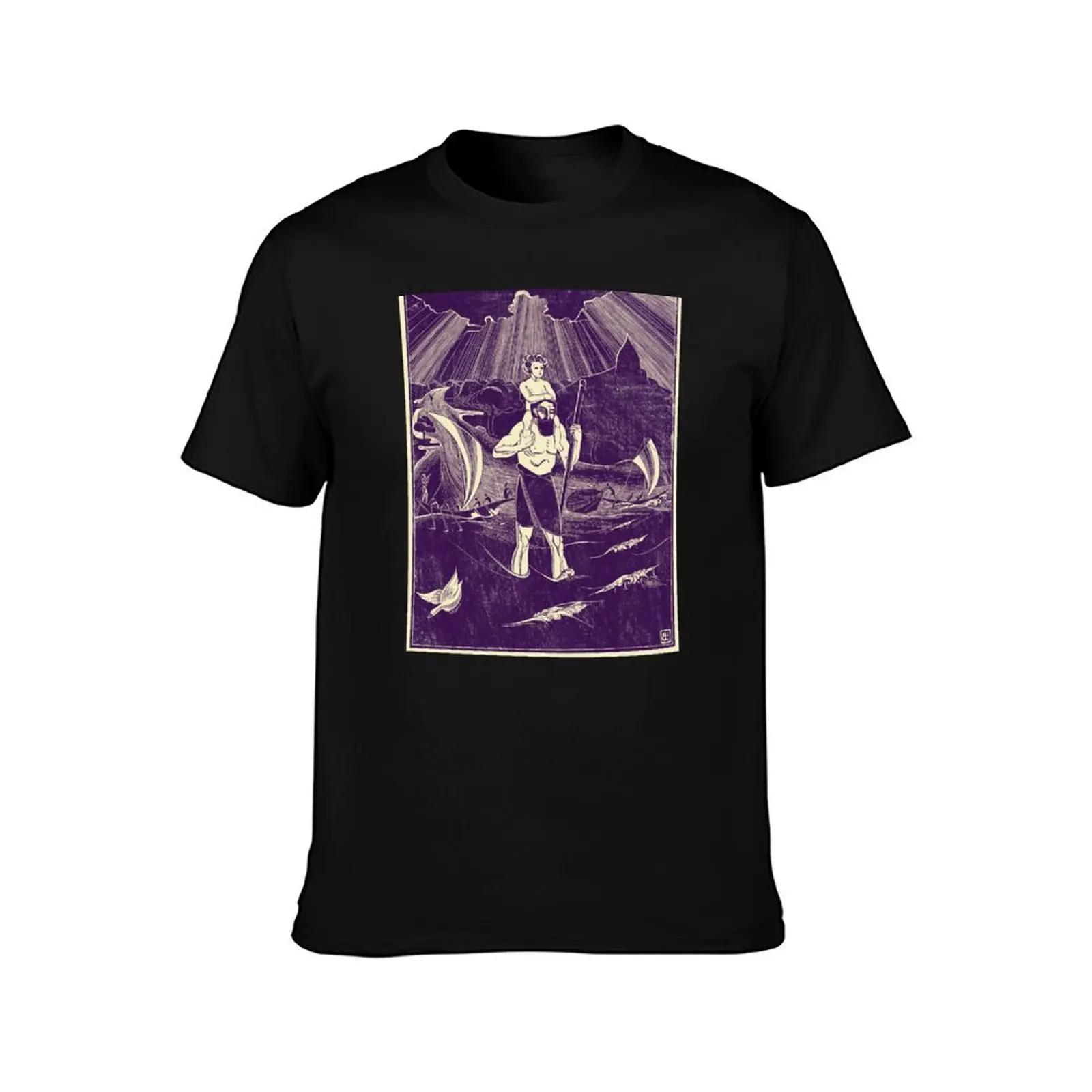 St Christopher Carries Christ Child 1922 Bernard Essers T-Shirt Odor Resistant Short Sleeve Top T-Shirt
