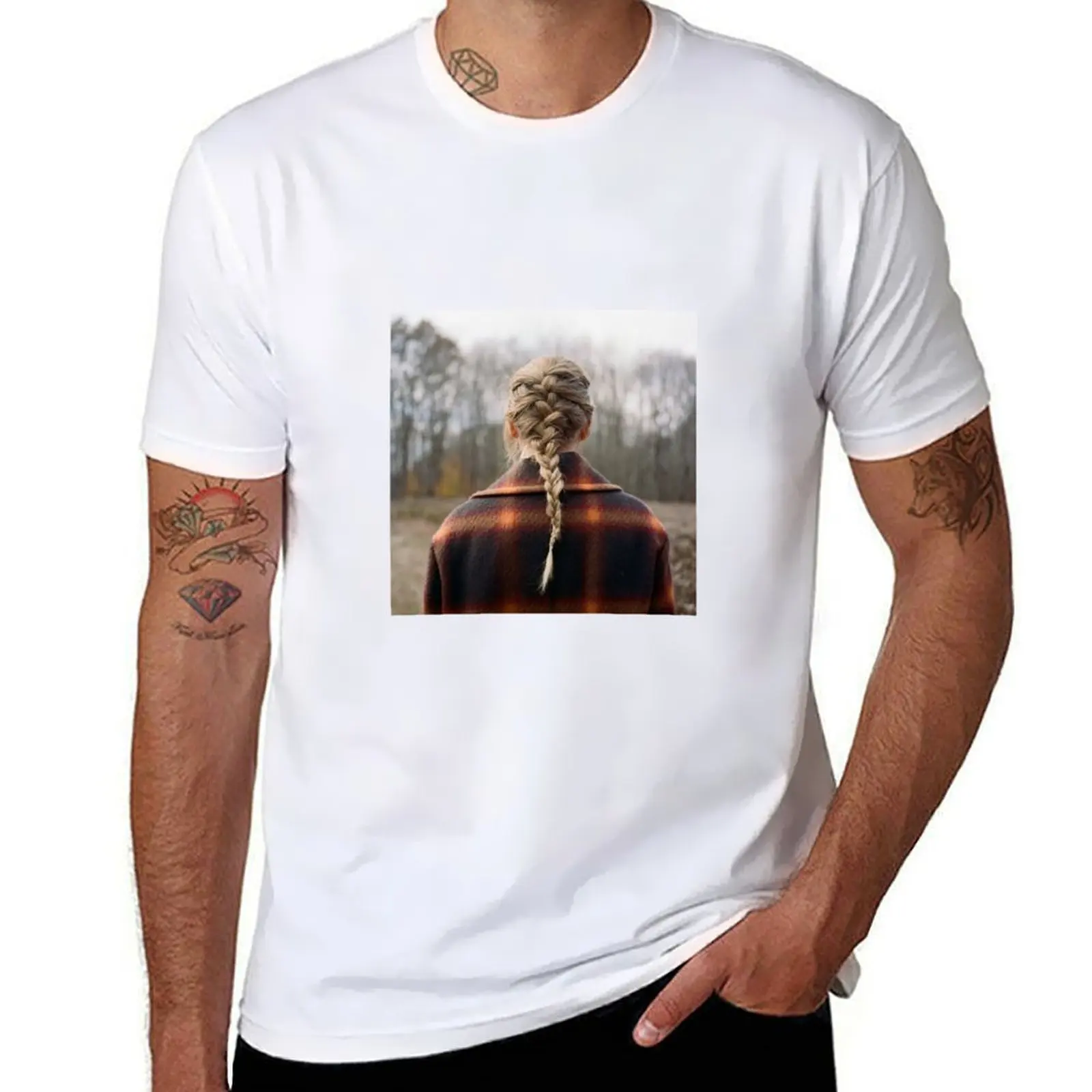 Evermore Cover Artwork Taylor Swift T-Shirt sweat T-shirts oversize plain white t shirts men