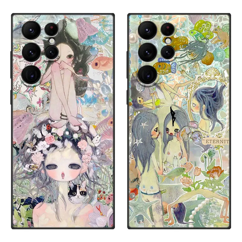 Aya Takano Funky art Cartoon Cover Case For Samsung Galaxy S24 Ultra S23 Plus S21 FE S22 Ultra S20 FE 5G S10E S10 Lite S9 Plus