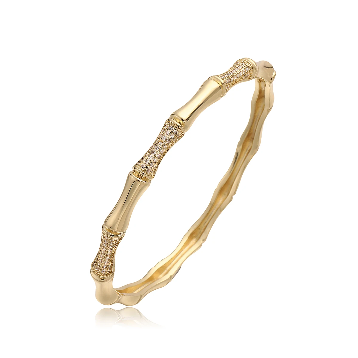 2026 New Coming Luxury AAA Cubic Zirconia Pave Setting Wedding Jewelry Gold Color High Polish Bangles For Elegant Women