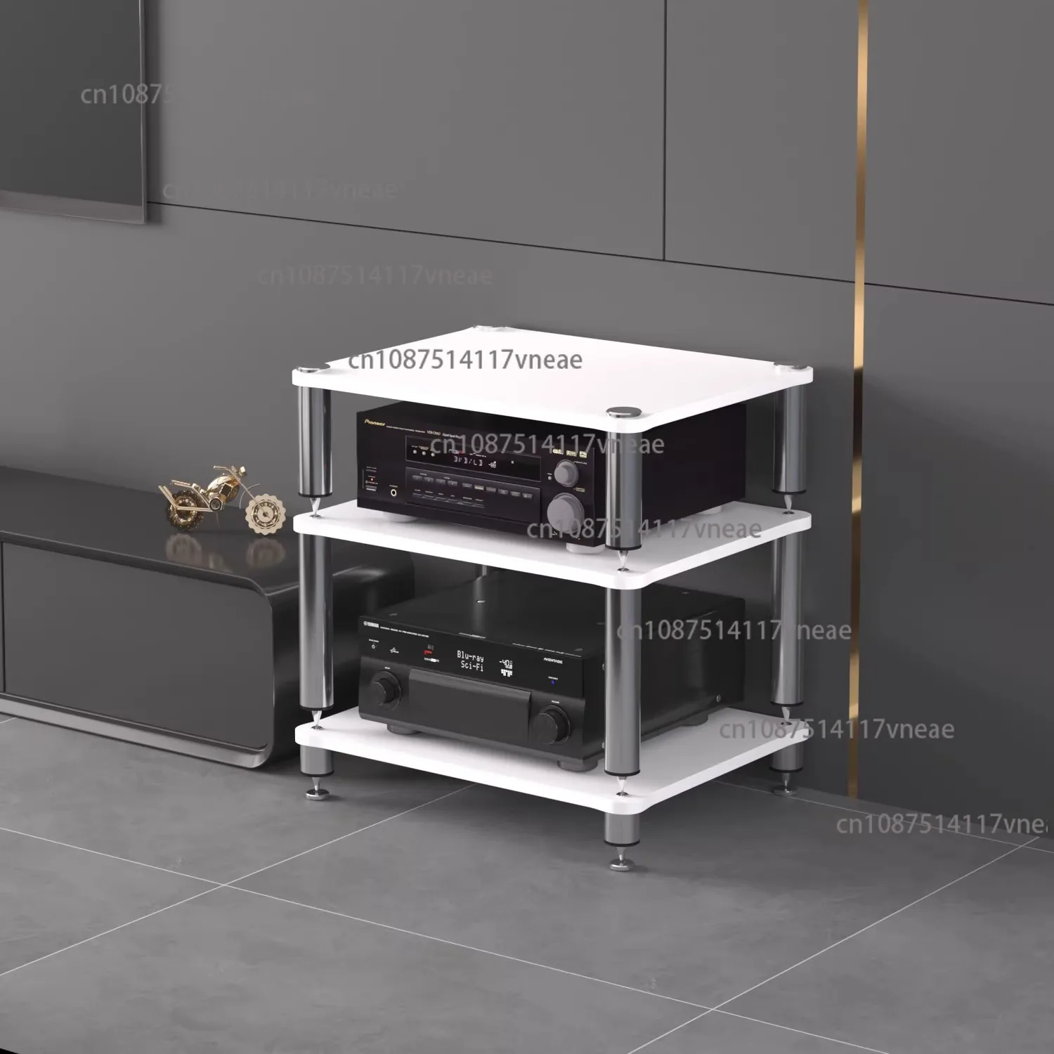 3-laags audio rack anti-vibratie versterkerbeugel 304 SUS luidsprekerkast frame E1 plaat voor versterkers geluidsbox audio plank - afbeelding 1