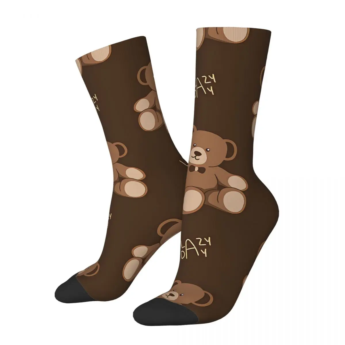 Men's Socks Cute Bear Cartoon Seamless Pattern Vintage Harajuku Teddy Bear Hip Hop Casual Pattern Crew Crazy Sock Gift Printed