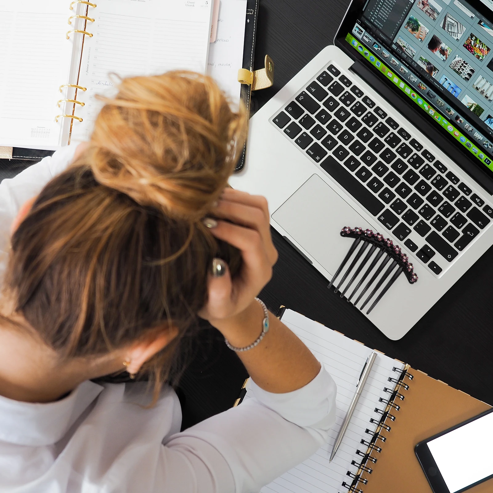 1 قطعة مشط المرأة زهرة أنيقة كريستال إدراج غطاء الرأس لحفل الزفاف كريستال مشط الشعر ملابس يومية إكسسوارات الشعر