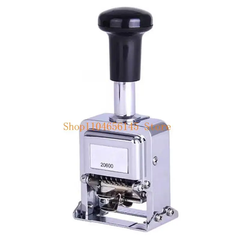 652F Automatic Numbering Machine for Office Manual Press Metal Number Stamp with Desktop Base for Files Invoices
