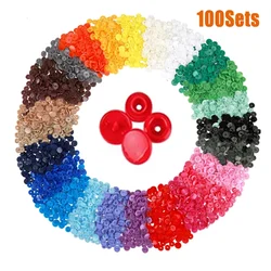 100 Sets Plastic Snaps Button Fasteners T3 Bag Folder Dark Clasp Button Resin Garment Accessories For Clothes