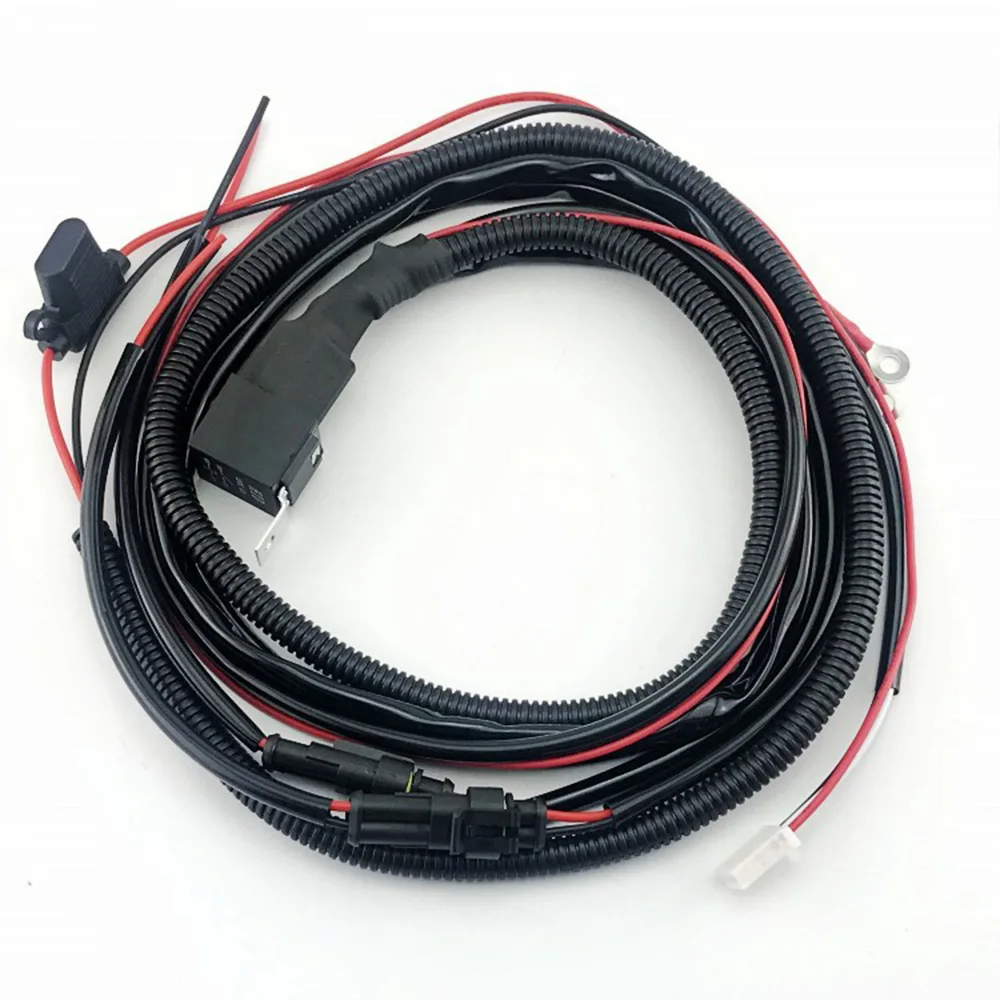 2ln1 Wiring Harness For Additional LED Headlights For Motorcycle Spotlight Fog lights Auxiliary For Motorbike ATV UTV Scooter