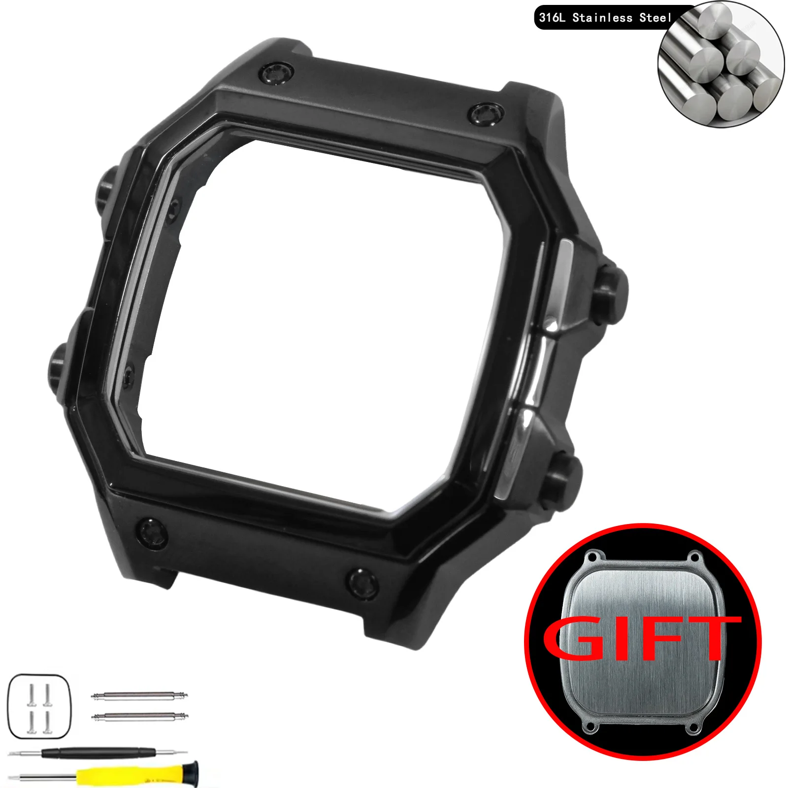Royale Mod Watch Case V1 Back Cover Combo Fit for Casio AE1200 AE1300 WS1600 316L Stainless Steel Upgrade Watch Case