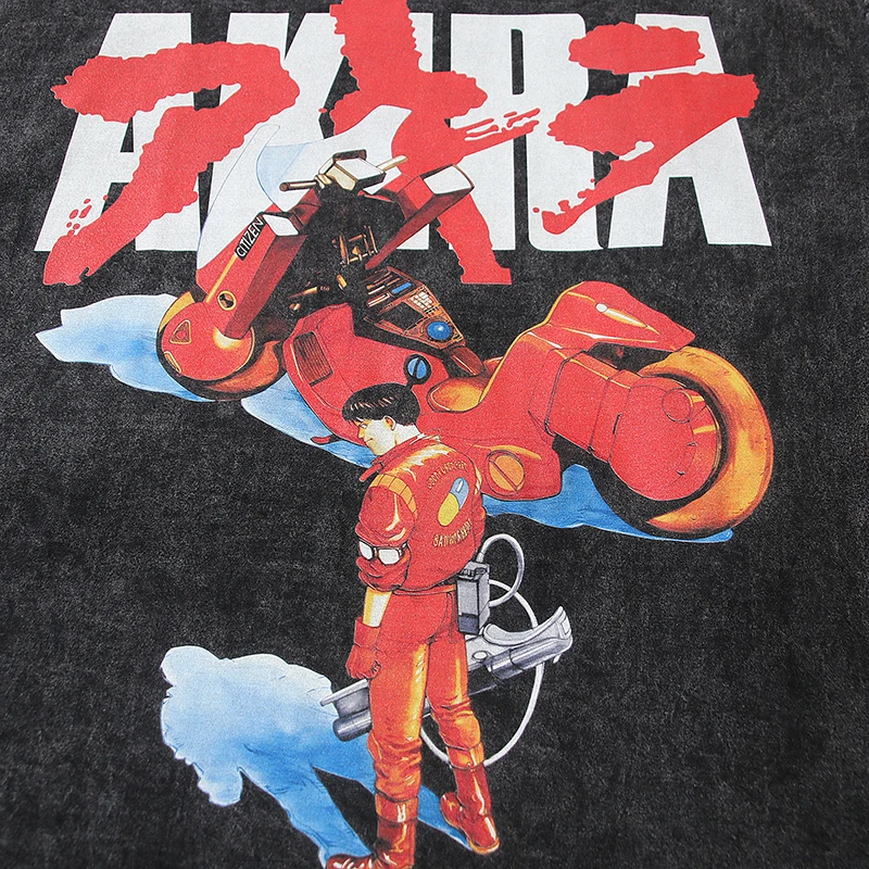 2024 Vintage Retro High-Street Japanese Anime Print High Quality Cotton Casual Tops T-Shirt