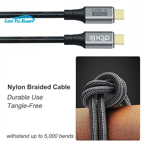 DTECH Nylon Braided 100W USB C to Type C 5A Fast Charging USB 4.0 Data Cable 1M