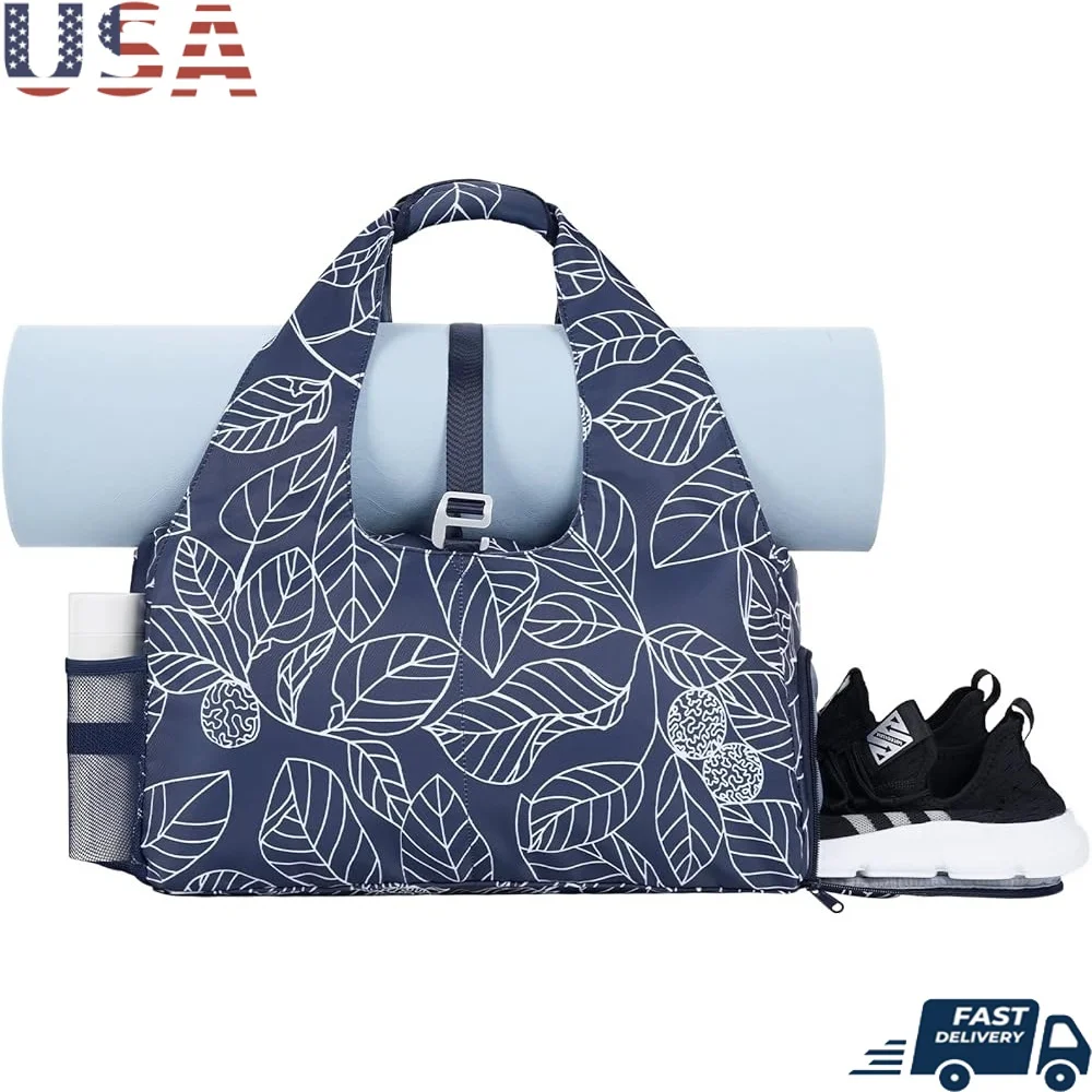 

Yoga Gym Bag Women with Shoe Pocket Wet Dry Storage Adjustable Mat Holder Multi Functional Fitness Travel Bag