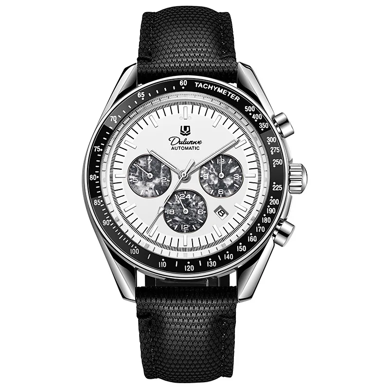 durrenway's-new-men's-three-eye-mechanical-watch-steel-belt-multi-function-luminous-waterproof-business-watch