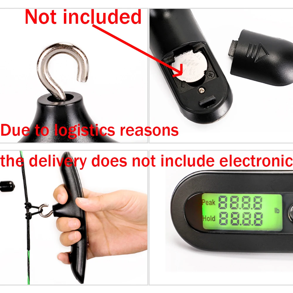 Archery Bow Scale 0-110lbs Draw Weight Luggage Compound Bow Recurve Bow Peak Hold Weight Archery Testing