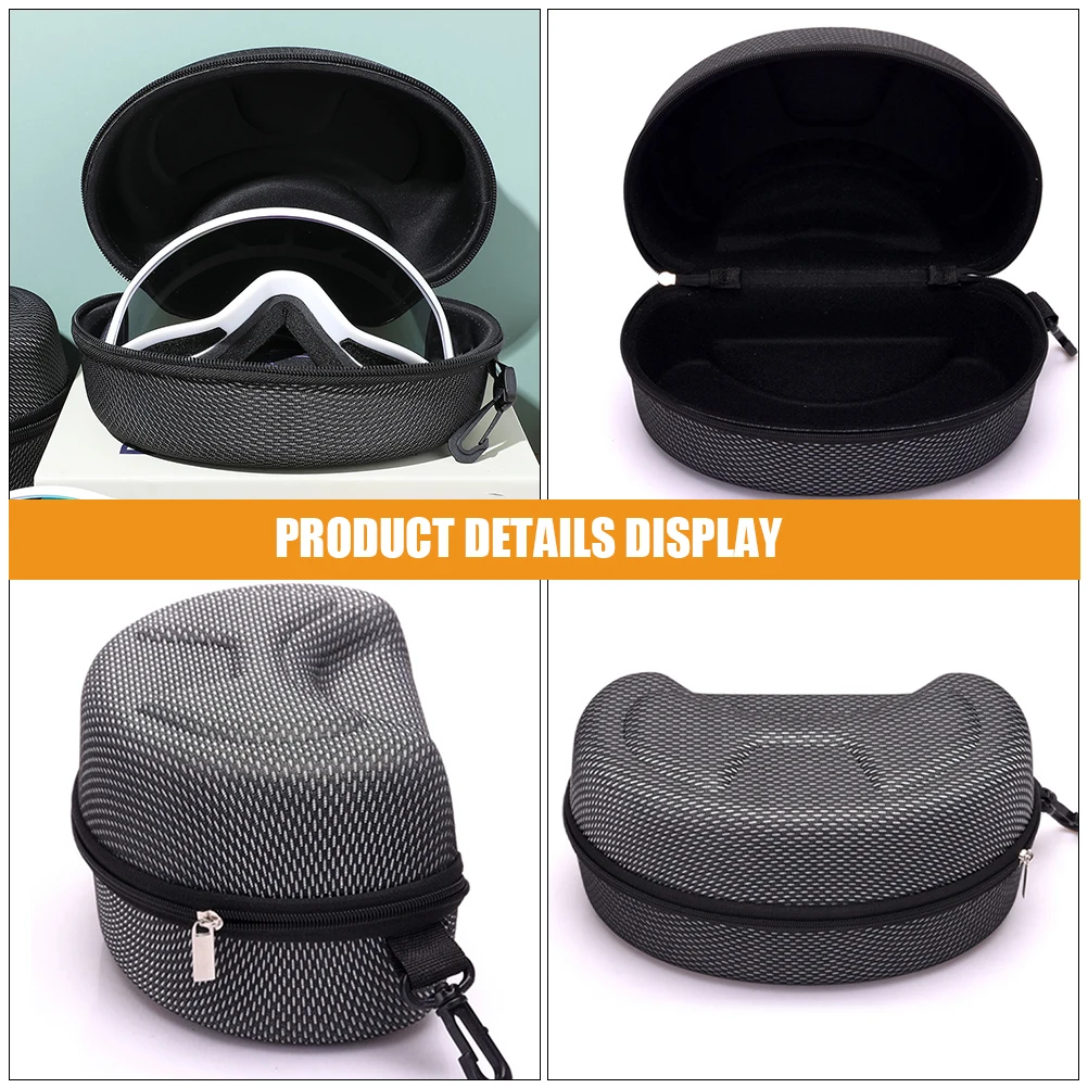 2 قطعة نظارات دراجة نارية حافظة كبيرة هارد شل واقية صندوق حمل مقاوم للماء للصدمات التزلج نظارات التخزين المنظم #3