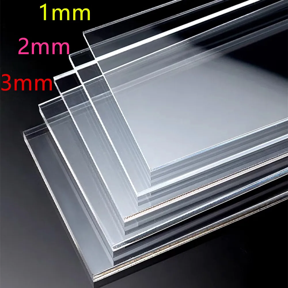 1/2/3pcs 1/2/3mm Thickness Transparent Colorless Clear Acrylic Board Perspex Plexi Glass Plate Plastic Organic Sheet Methacrylat